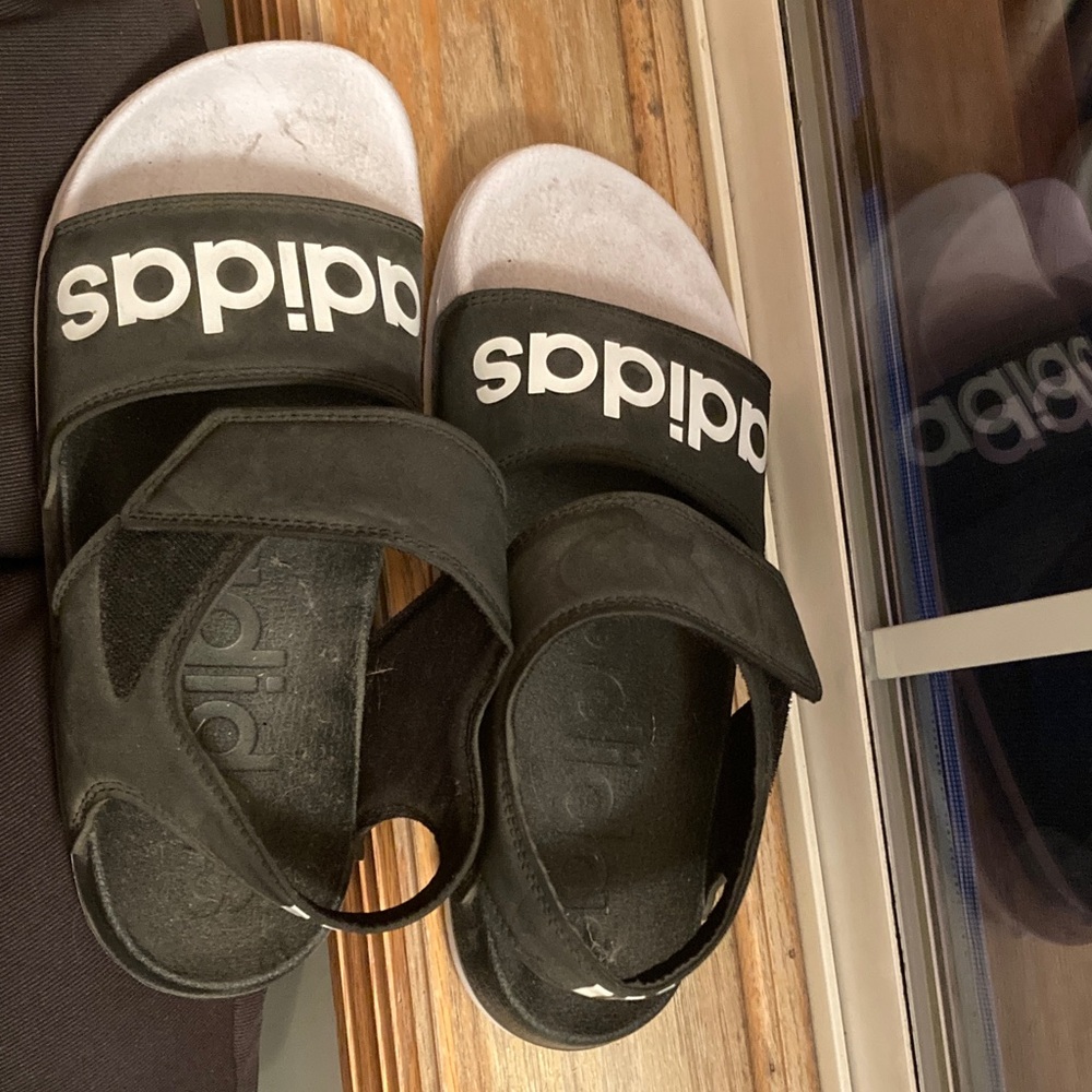 Adidas Women’s Black and White Sandals
